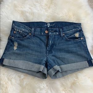 7 for all mankind jean shorts